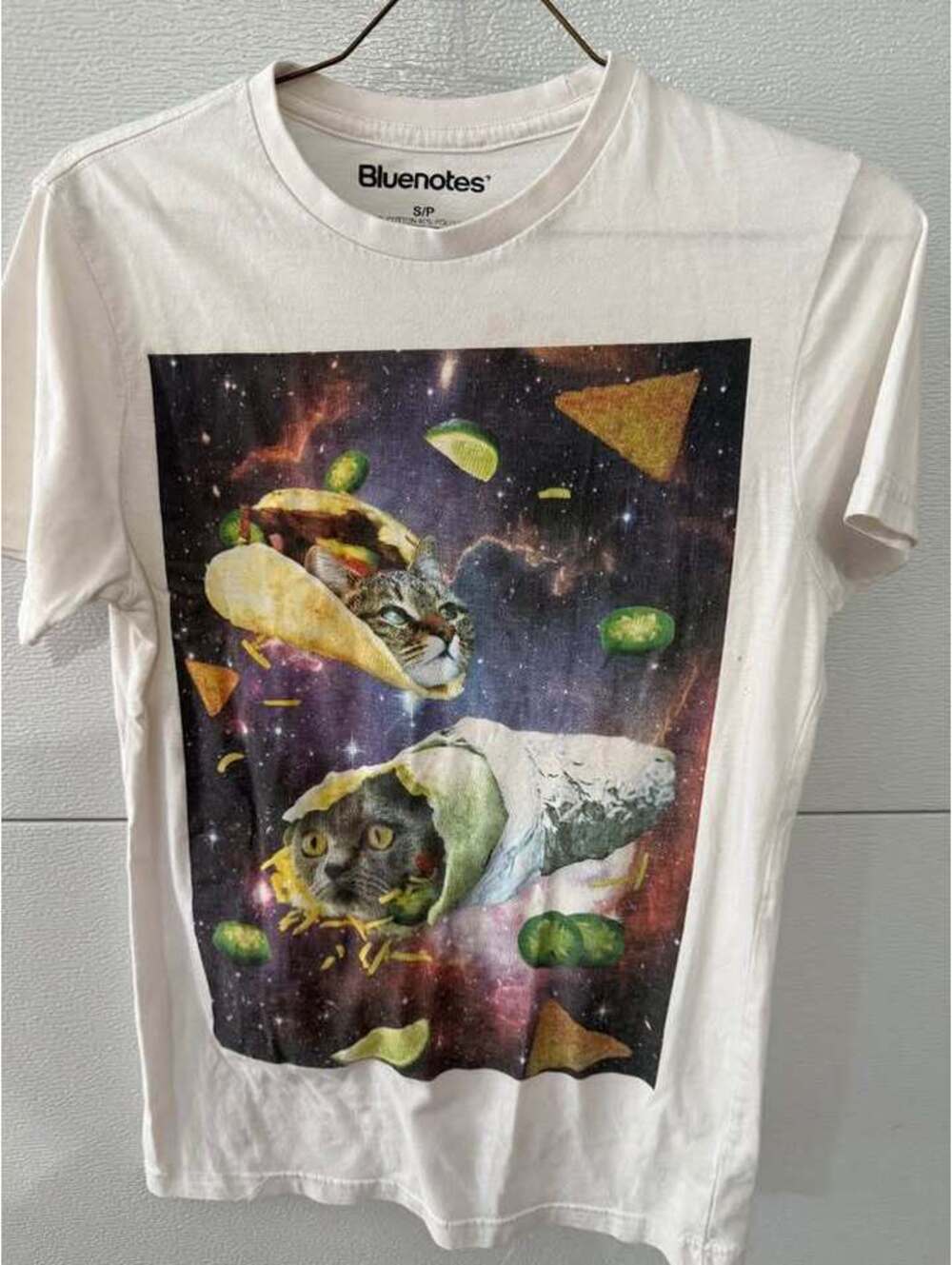 Bluenotes Space Cat Taco Burrito Graphic T-Shirt